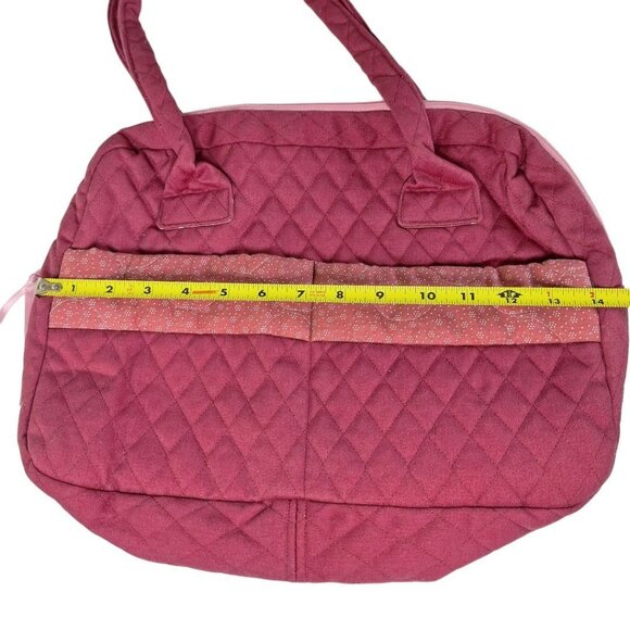 Pink Quilted Handbag Purse Zipper Shoulder - Picture 2 of 5